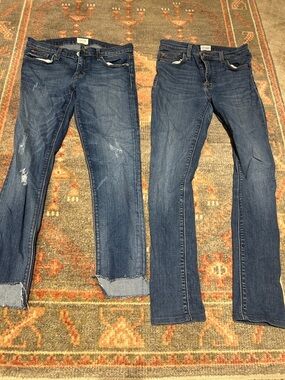 Hudson Jeans Women’s Distressed Dark Blue Ankle Crop Jeans - sold as pair, S 27